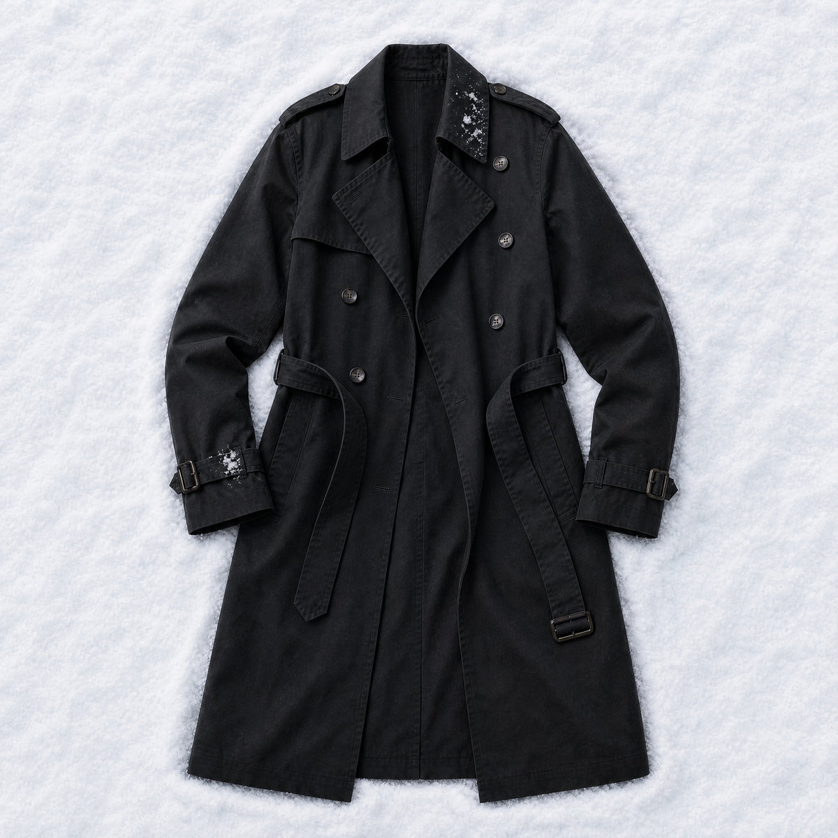Poplar Long Trench Coat in Black