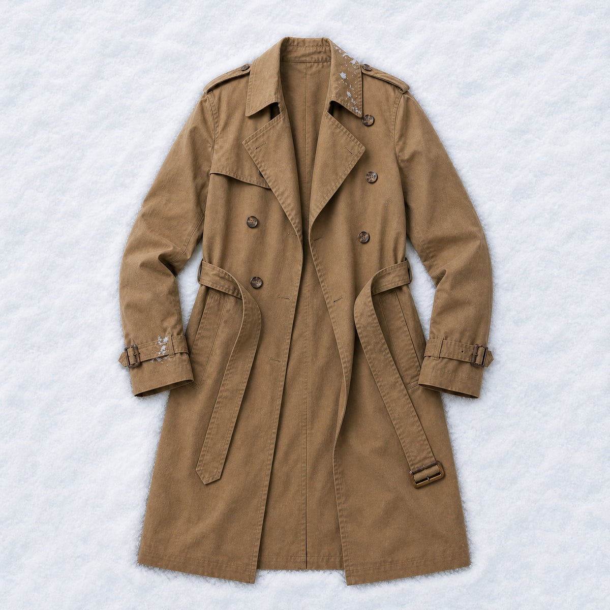 Poplar Long Trench Coat in Khaki
