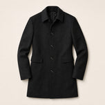 Quartz Wool-Blend Overcoat in Black