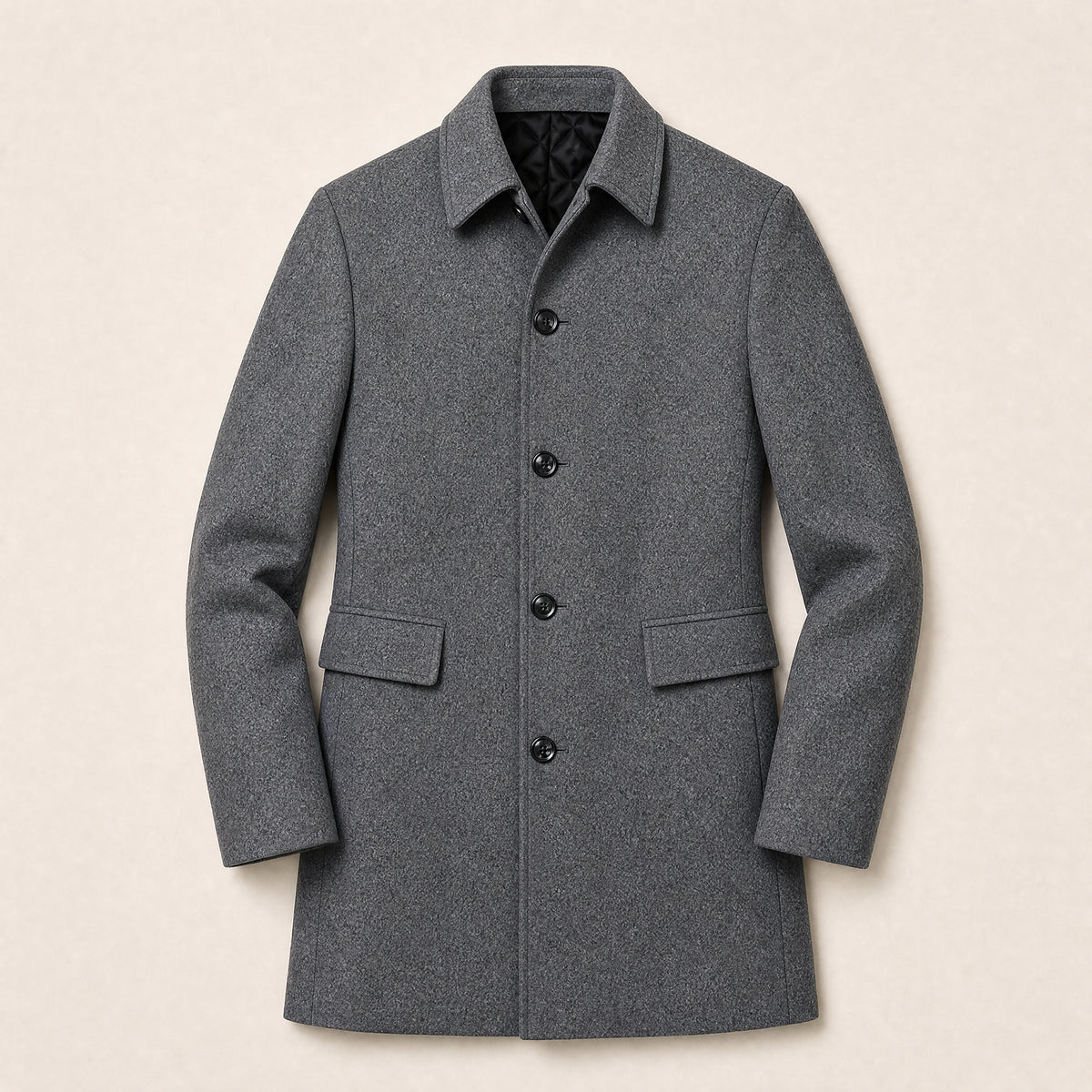 Quartz Wool-Blend Overcoat in Gray