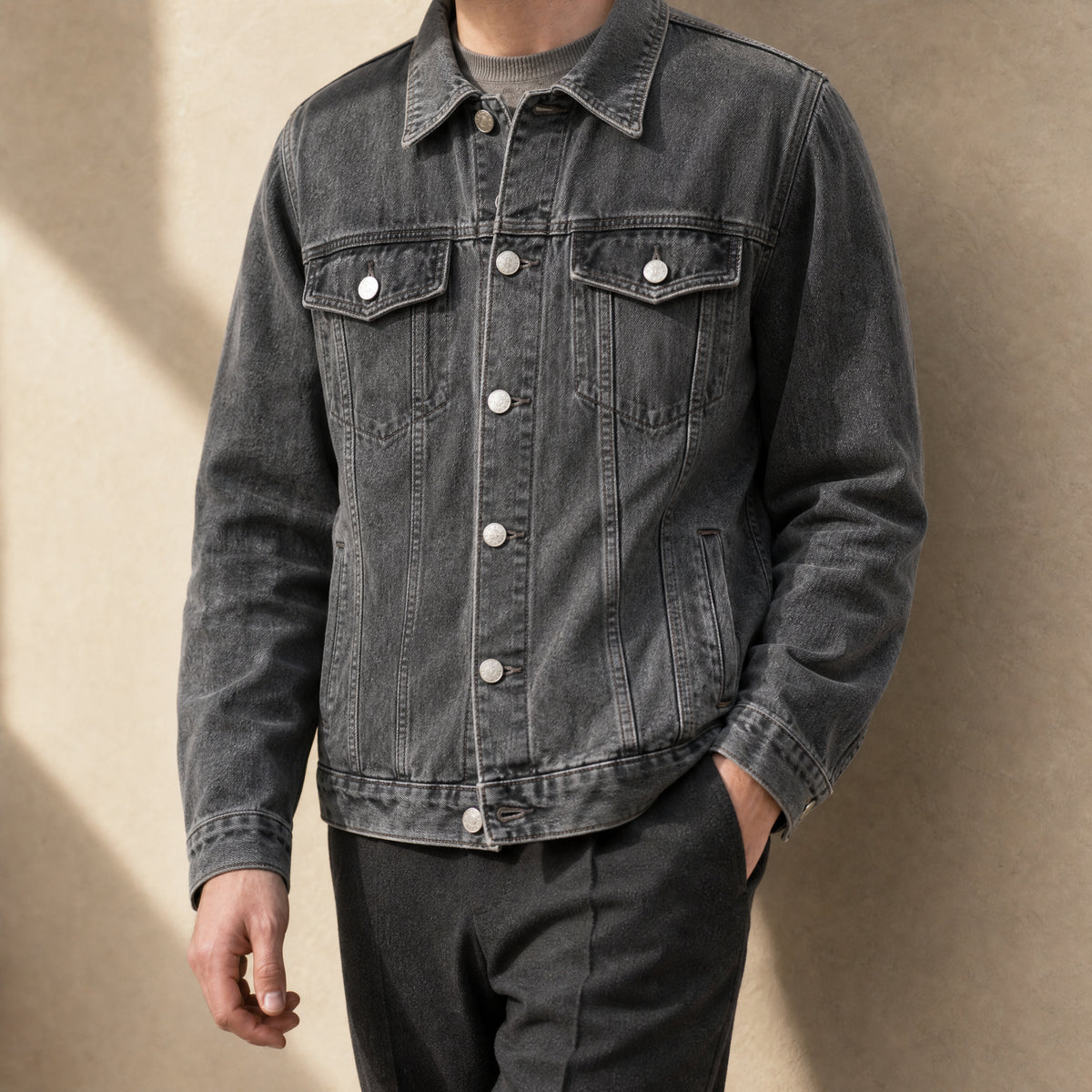 Reed Classic Denim Jacket in Gray