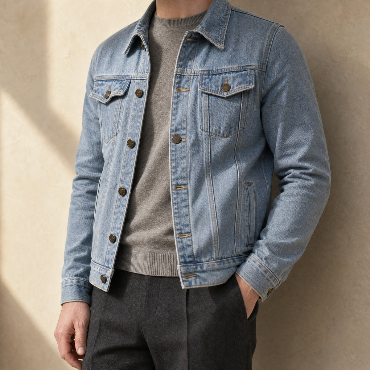 Reed Classic Denim Jacket in Light Blue
