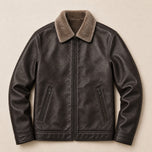 Rift Leather Shearling Jacket in Coffee
