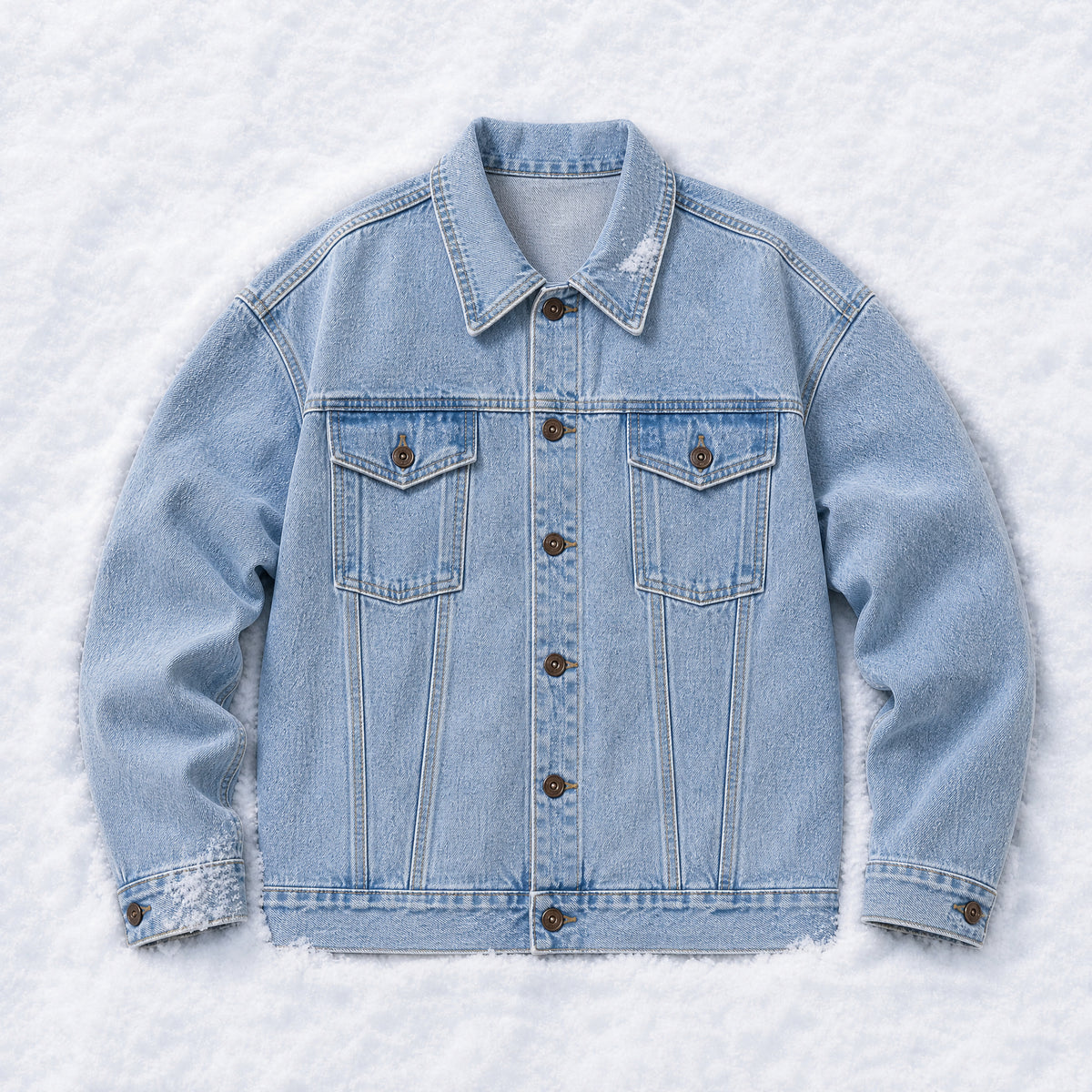 Rimefall Embroidered Denim Jacket in Blue