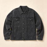 Riptide Embroidered Denim Jacket in Black