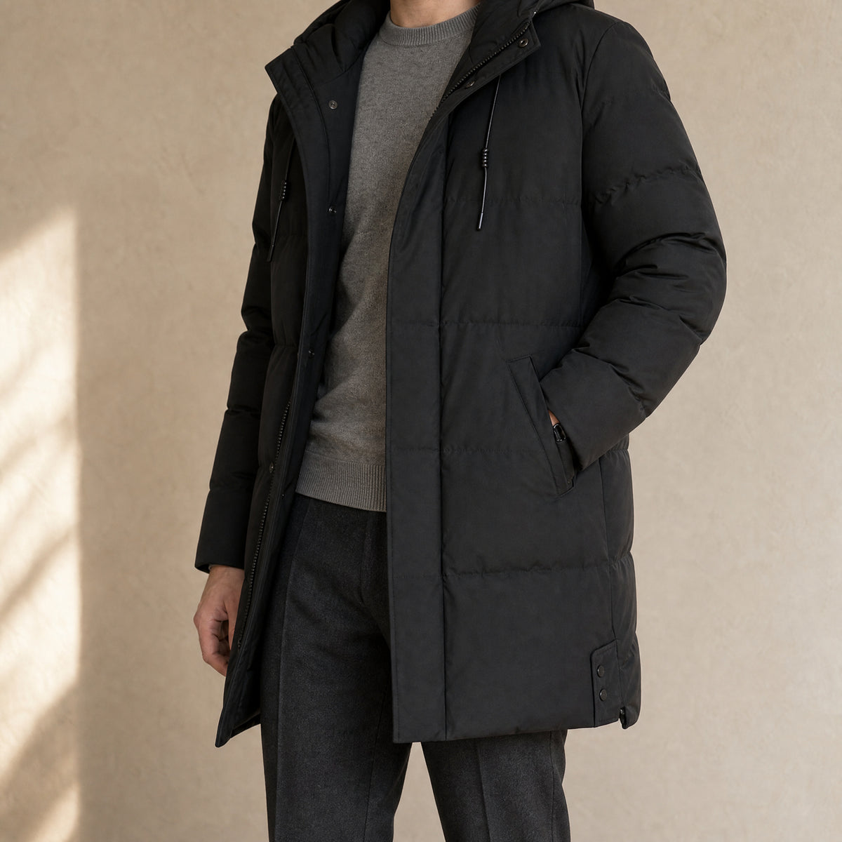 Rosewood Hooded Parka in Black