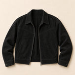 Runoff Suede Bomber Jacket in Black