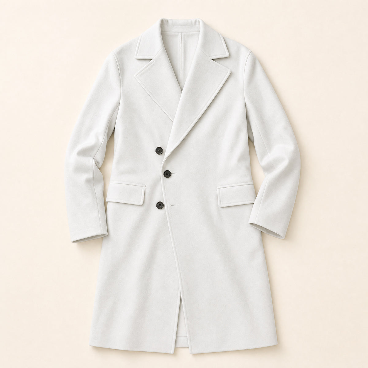 Sandbar Double-Breasted Overcoat in White