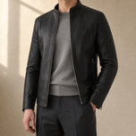 Shale Faux-Leather Jacket in Black