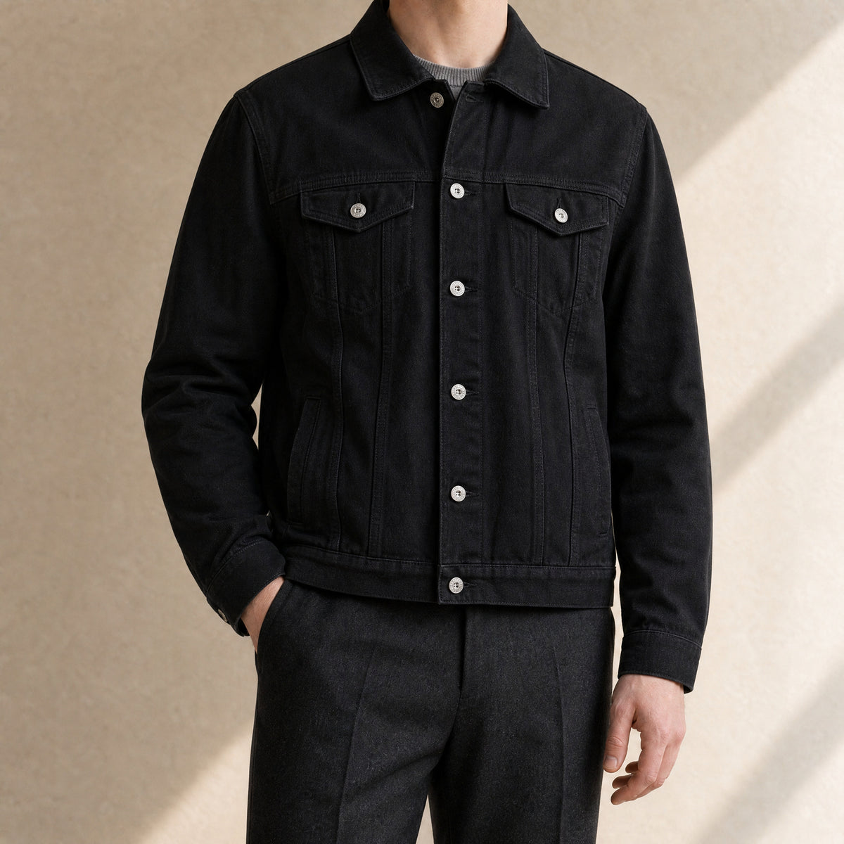 Shaw Oversized Denim Jacket in Black