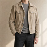 Shaw Oversized Denim Jacket in Khaki