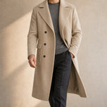 Shoal Double-Breasted Overcoat in Khaki