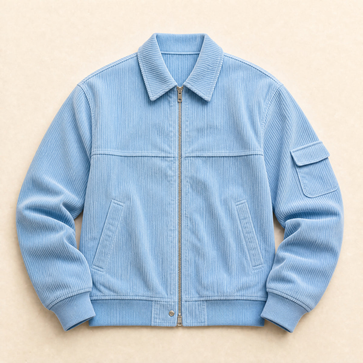 Shower Corduroy Bomber Jacket in Blue