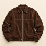 Shower Corduroy Bomber Jacket in Dark Brown