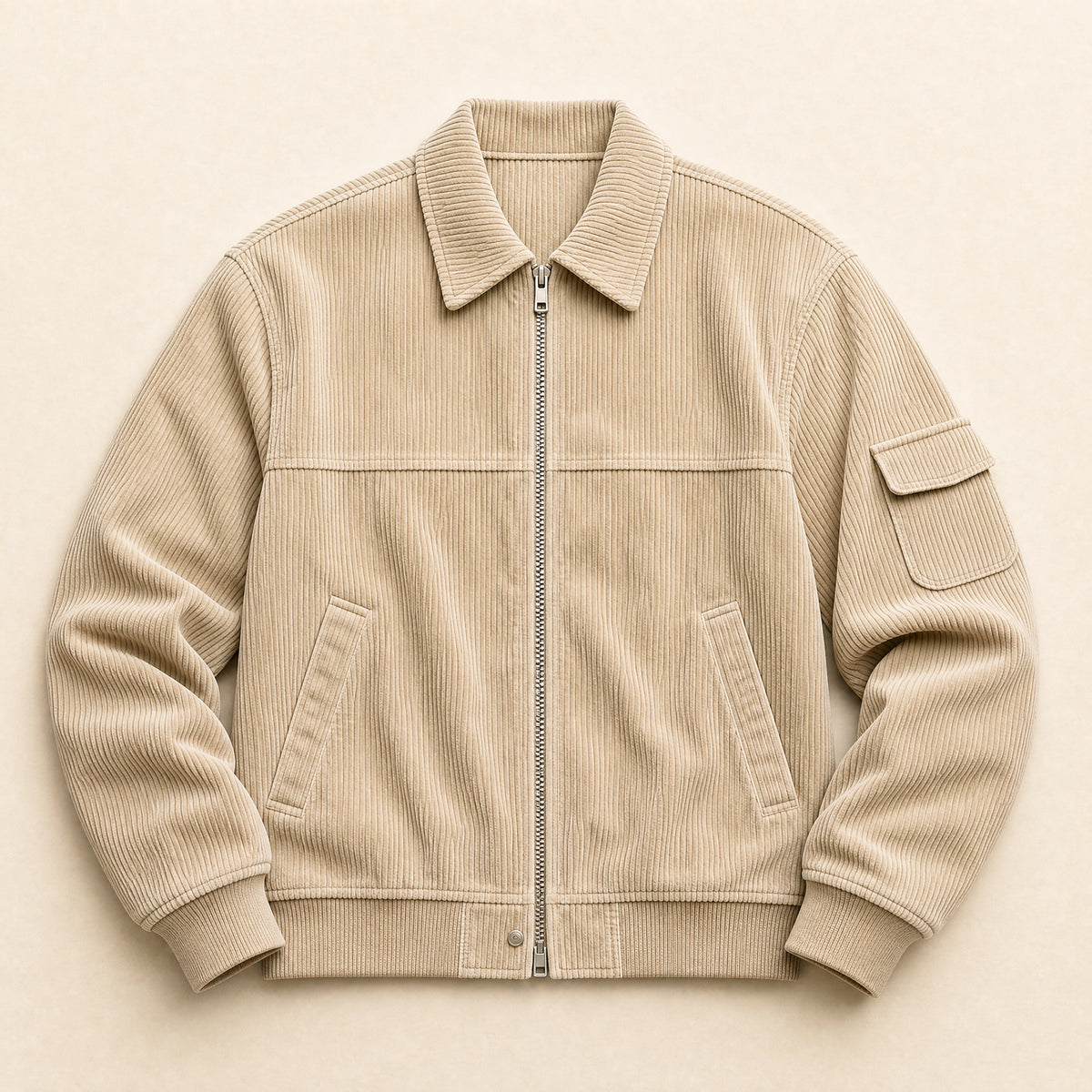 Shower Corduroy Bomber Jacket in Khaki