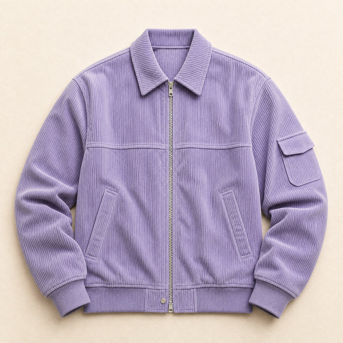 Shower Corduroy Bomber Jacket in Purple