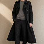 Snowcap Long Trench Coat in Black