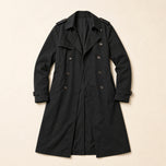 Snowdrift Long Trench Coat in Black