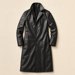 Snowfield Leather Trench Coat in Black