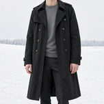 Snowmelt Long Trench Coat in Black