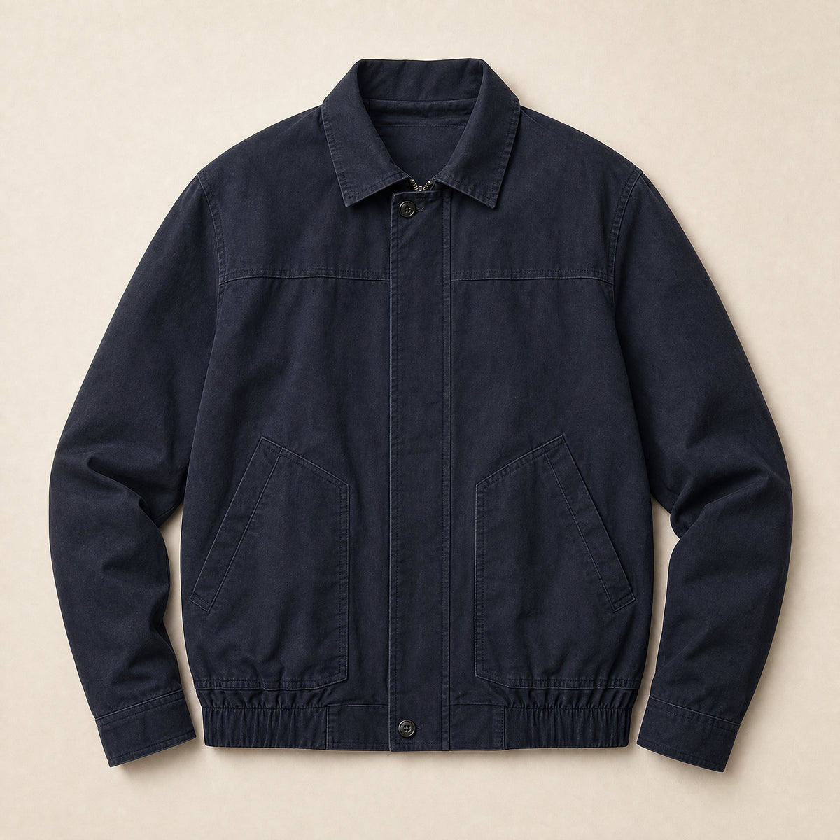 Sorrel Washed Cotton Bomber Jacket in Black/Blue