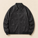 Spate Leather Bomber Jacket in Black