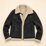 Spray Suede Shearling Jacket in Black