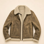 Spray Suede Shearling Jacket in Camel