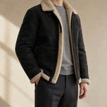 Spume Suede Shearling Jacket in Black