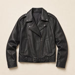 Starlight Leather Biker Jacket in Brown