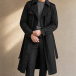Strath Long Trench Coat in Black