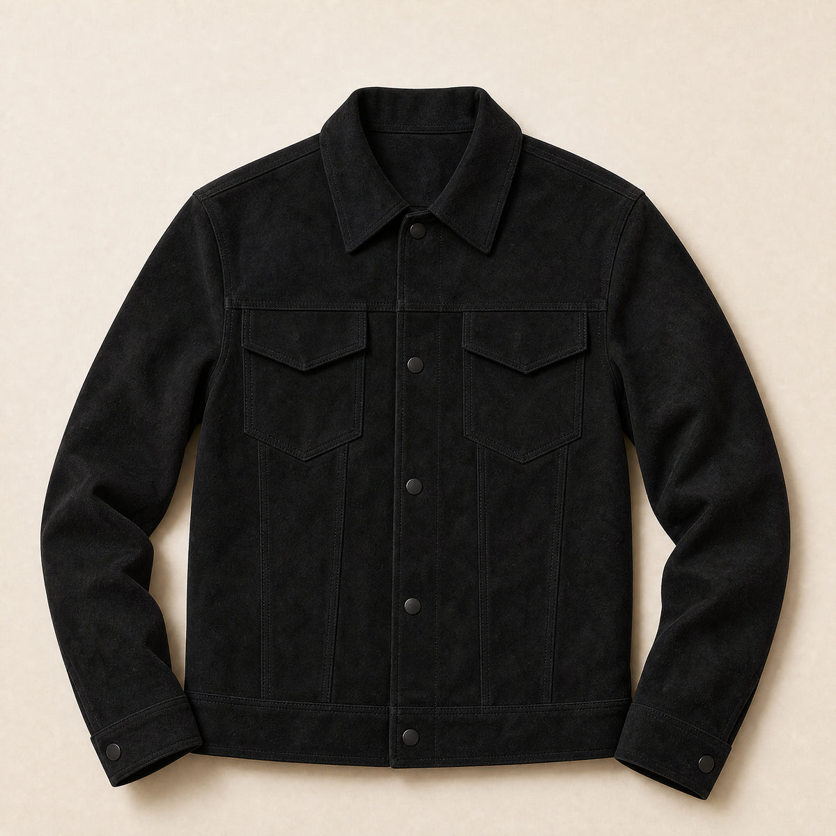 Stubble Suede Jacket in Black