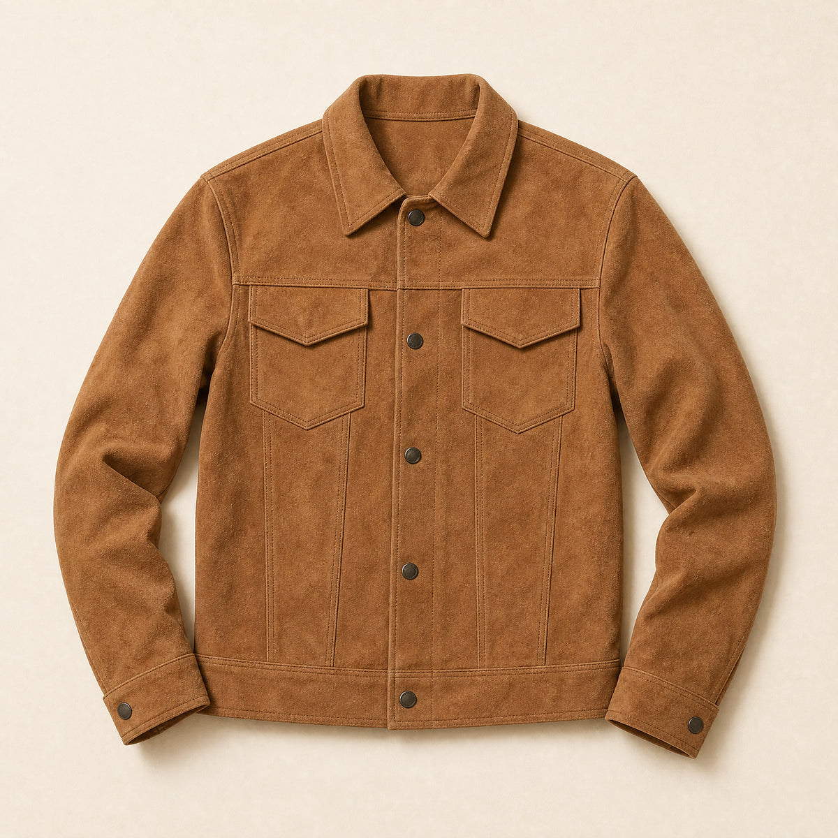 Stubble Suede Jacket in Brown