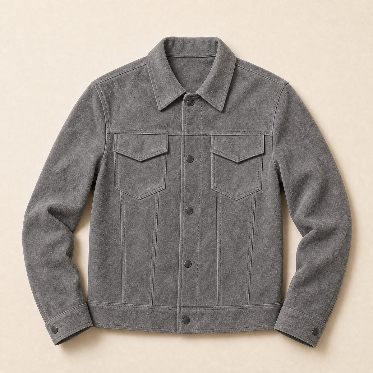 Stubble Suede Jacket in Gray