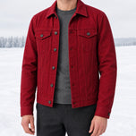 Sunfall Cotton Trucker Jacket in Red