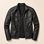 Taiga Leather Biker Jacket in Black
