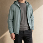 Thistle Hooded Windbreaker Jacket in Olive