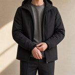 Thorn Fleece-Lined Hooded Jacket in Black