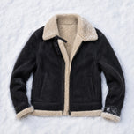 Thornwood Suede Shearling Jacket in Black