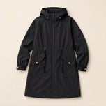 Tide Hooded Trench Coat in Black