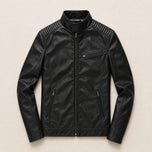 Tor Leather Zip Jacket in Black