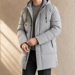 Tributary Mid-Length Puffer Jacket in Gray