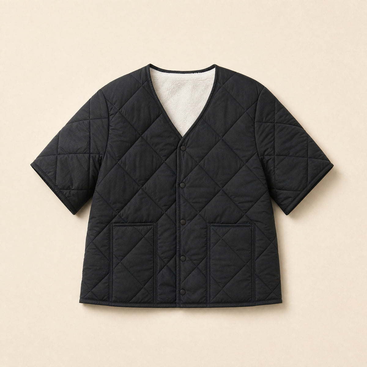 Twilight Fleece-Lined Quilted Jacket in Black