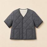 Twilight Fleece-Lined Quilted Jacket in Dark Gray