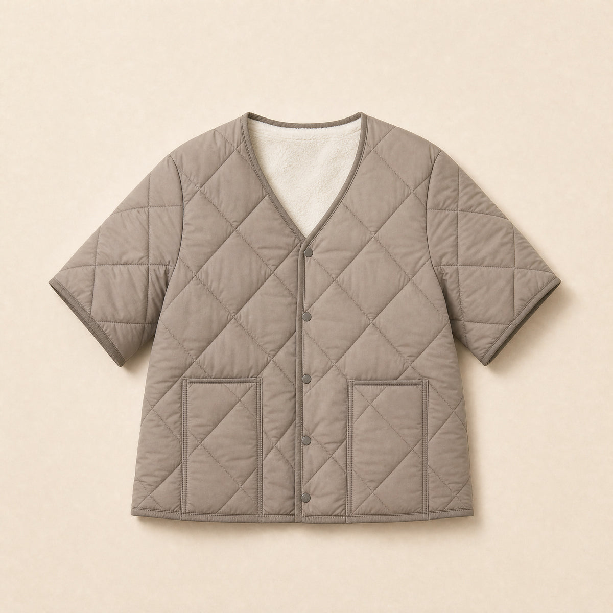 Twilight Fleece-Lined Quilted Jacket in Khaki