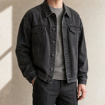 Undertow Embroidered Denim Jacket in Black