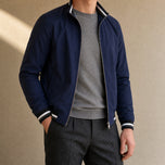 Upland Zip Bomber Jacket in Dark Blue