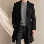 Vale Longline Overcoat in Black