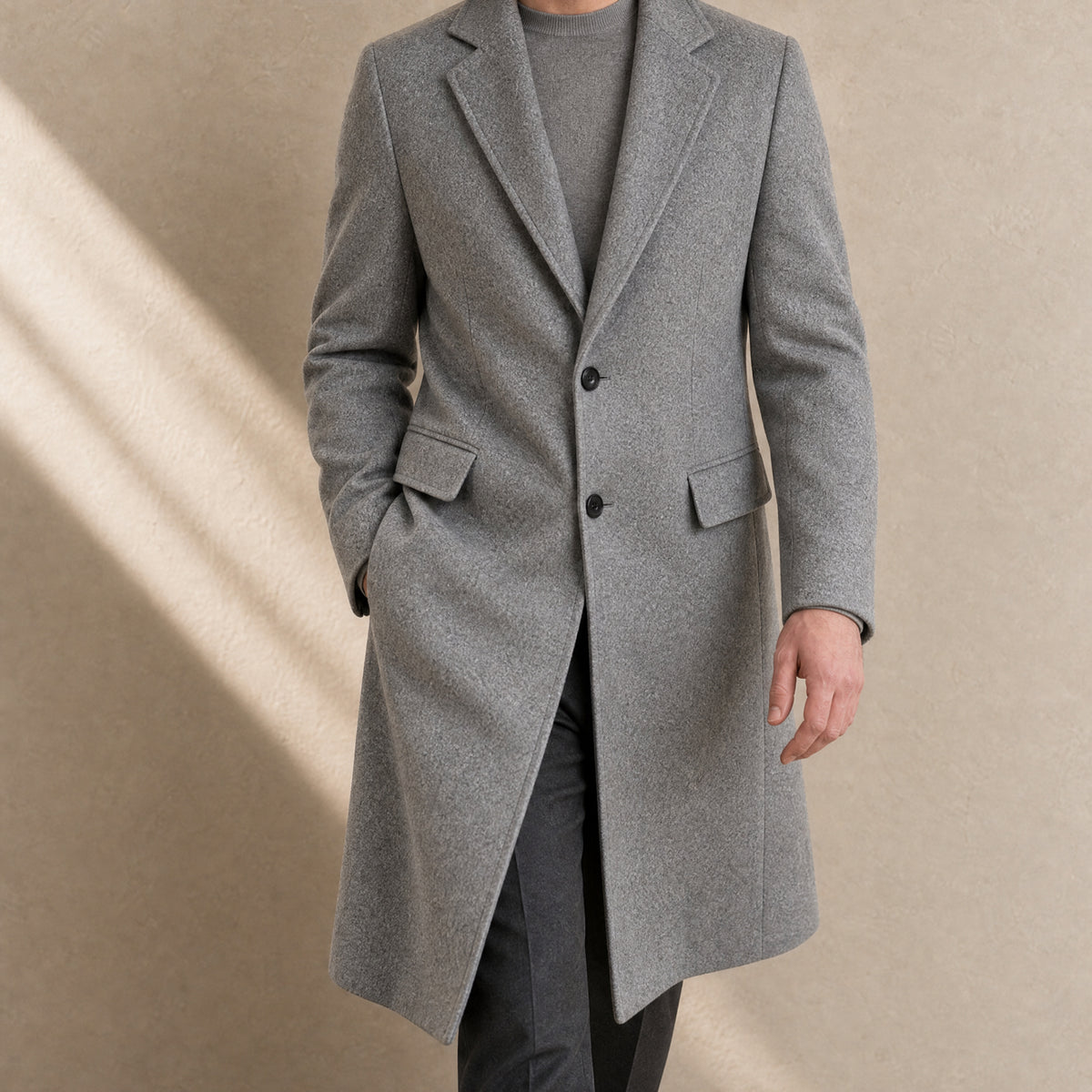 Vale Longline Overcoat in Gray