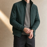Verge Stand-Collar Bomber Jacket in Army Green